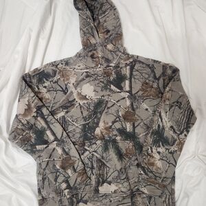 Hollister Men's Camouflage Crewneck Hoodie - Gray, Brown, Green